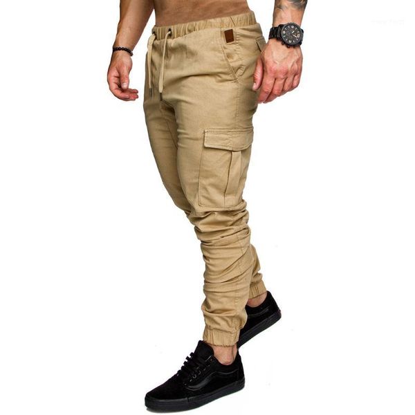 

men joggers casual cotton fitness workout tactical sweat pants casual stretch long trousers plus size 3xl cargo pants1, Black