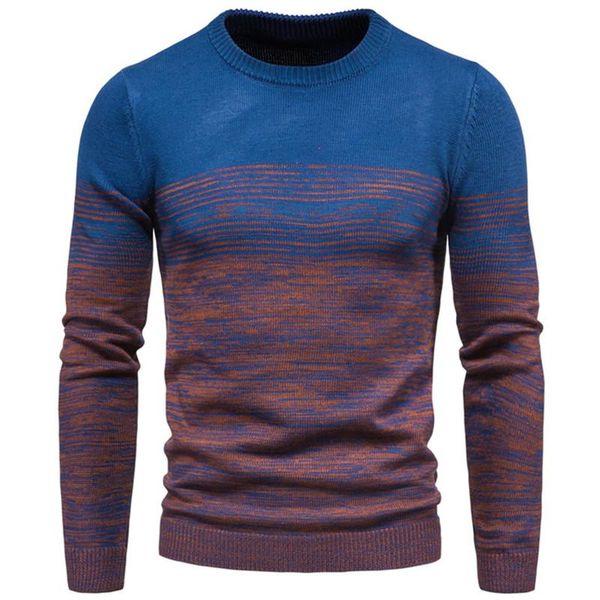 

men's sweaters men round neck gradient color sweater fashion male cotton long sleeve autumn winter warm pullovers, White;black