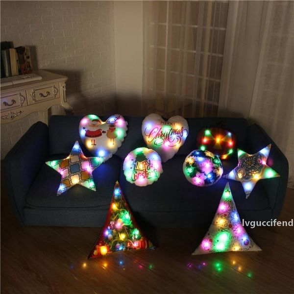 

cover led light luminous christmas covers cushion xmas santa claus reindeer pillow case sofa car decoration wx9-1500e0km