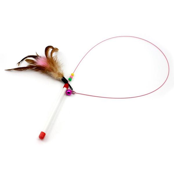 

cat toys feather rod roped pet toy kitten play fun personality design