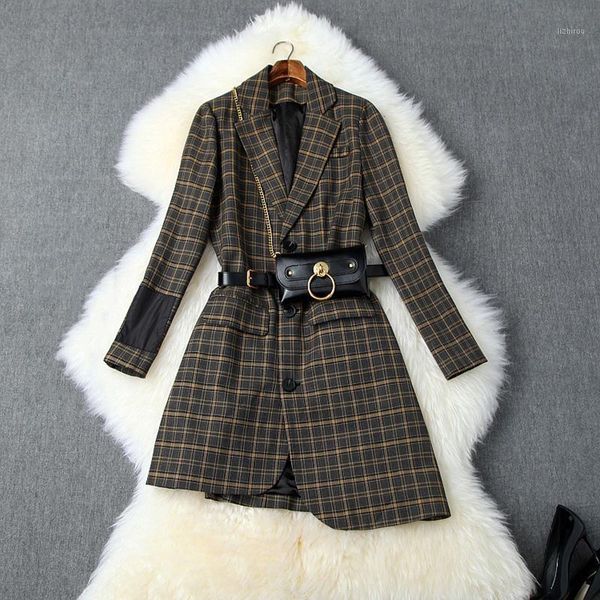 

high street new 2020 fashion designer blazer women's asymmetrical long blazer1, White;black