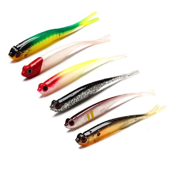 

8pcsbag craw 5g 100mm bass perch soft bait fishing lure for texas rig colorful worm sea1302288