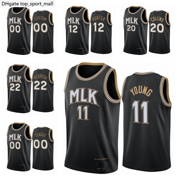 

man basketball danilo 8 gallinari jersey onyeka 17 okongwu bogdan 13 bogdanovic kris 1 dunn rajon 7 rondo trae 11 young custom name city, Black;red