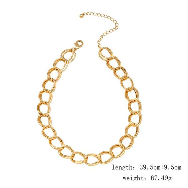 

2021 ins gold metallic chain minimalist minimalism rock hip-hop choker necklaces trendy korean fashion women party jewelry, Silver