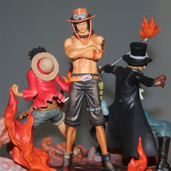 

one piece three brothers luffy athy sabo boxed models 14-17cm christmas gift