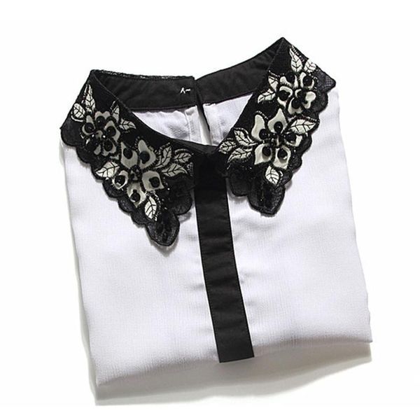 

women floral lace false collar detachable fake necklace lapel shirt accessories 2018 new wome qylolf, Blue;red