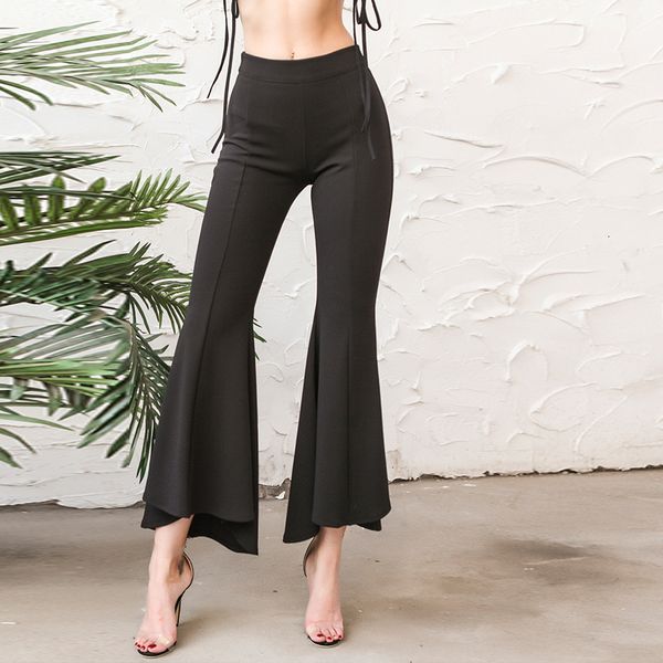 

2021 new summer irregular burn women half in the pantry electrical length rise skin like pure color high street pants y8ll, Black;white