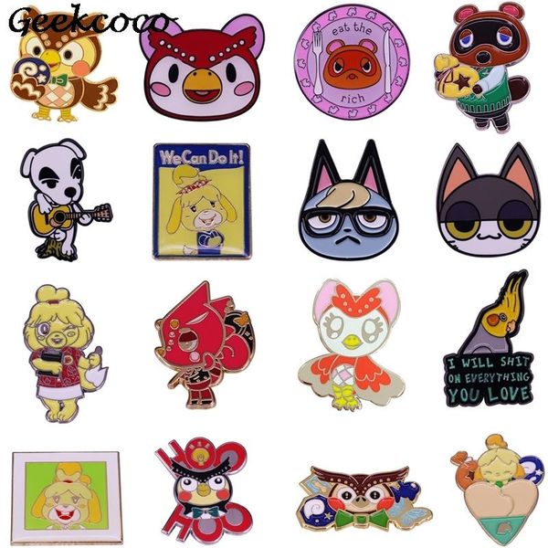 

pins, brooches 20pcs/lot j1716 cartoon animals enamel pins brooch badge women men lapel backpack bags cute jewelry kids gifts, Gray