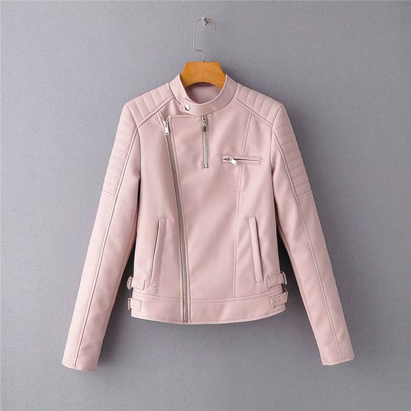 

quality motorcycles faux high pu women autumn new fashion coat zipper jacket short slim leather female outerwear e6rh, Black