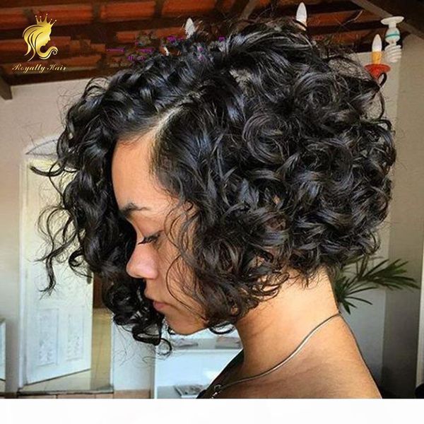 

glueless full lace wigs unprocessed brazilian human full lace human hair wigs for black women lace front wig short wigs, Black;brown