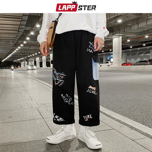 

lappster men patchwork black harem pants 2021 mens korean fashions baggy joggers pants male korean fashion casual sweatpants 5xl