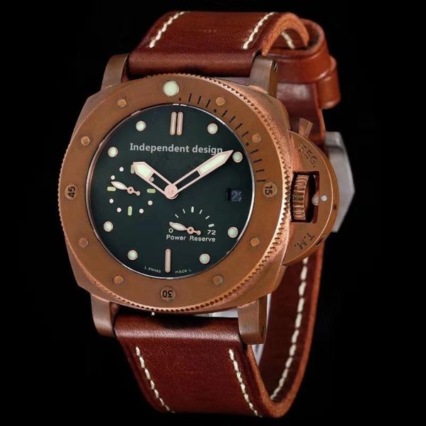 

men's watch watch automatic mechanical sports sapphire glass all steel retro, Slivery;brown