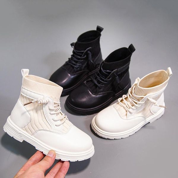 

autumn and winter 2021 riding boots men' and women' boots neutral girl' elastic soft sole two cotton children, Black;grey