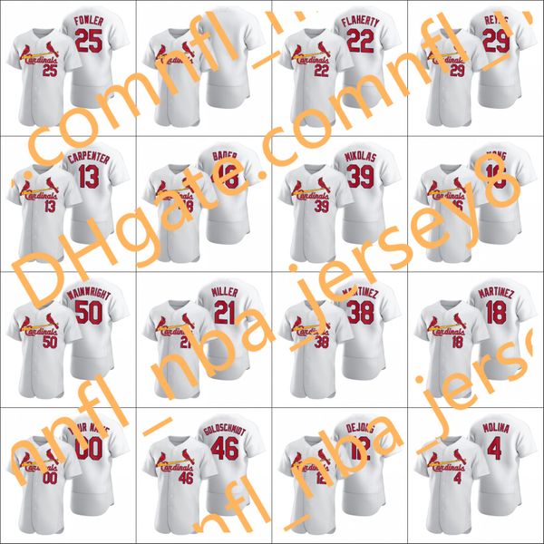 

st. louis cardinals #4 yadier molina 46 paul goldschmidt 50 adam wainwright men women youth custom white 2020 authentic jersey, Blue;black