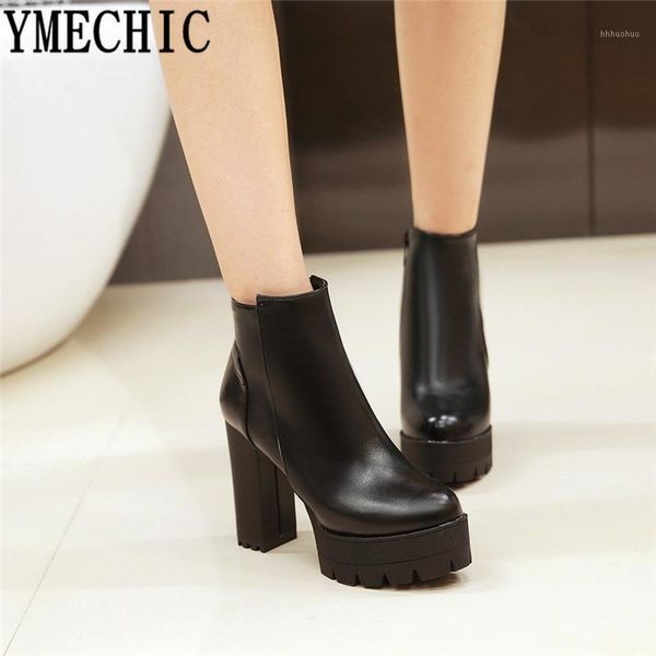 

boots ymechic white black extreme high heels punk retro plus size winter platform shoes women footwear gothic ankle bootie1