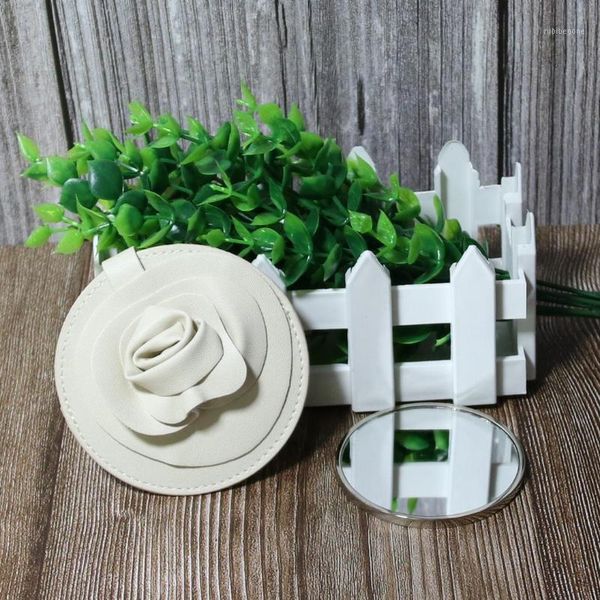 

party favor metal cosmetic mirror with pu leather gift for friend1
