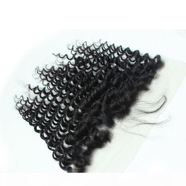 

deep curly brazilian full lace frontals virgin human hair transparent lace closures pre plucked hd lace frontals 4x4 13x4 natural hairline, Black