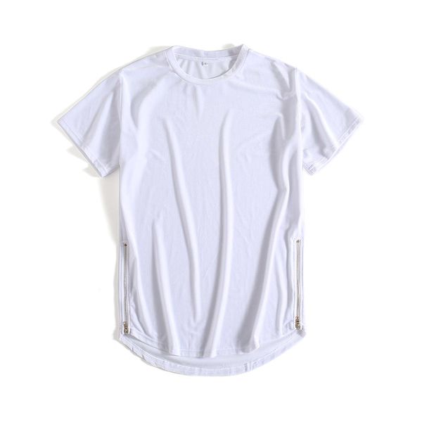 

velvet kanye west soft summer t shirt sode zipper o neck short sleeve oversize tshirts men and women harajuku streetwear t shirt bbyfql, Black