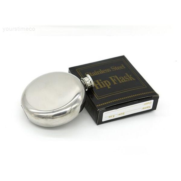 

5oz mini round stainless steel hip flask alcohol pocket wine party supplies