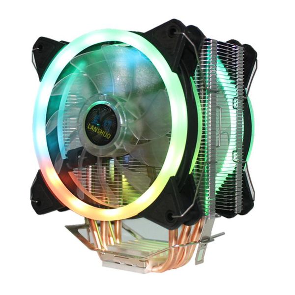 

4-heatpipe 2-вентилятор 3 / 4pin 12 см rgb led компьютер cpu охладитель охлаждающий радиатор радиатора для intel 1150/1151/1155/1156/775/136