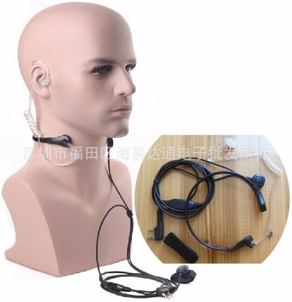

2pcs 2 pin k way type finger ppt throat microphone headset for baofeng uv-5r tyt walkie talkie ear mic earpiece