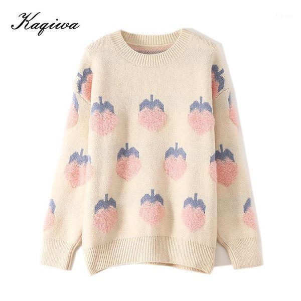 

2020 autumn and winter new sweater peach double layer fresh and sweet pullover loose knit christmas women's sweater1, White;black