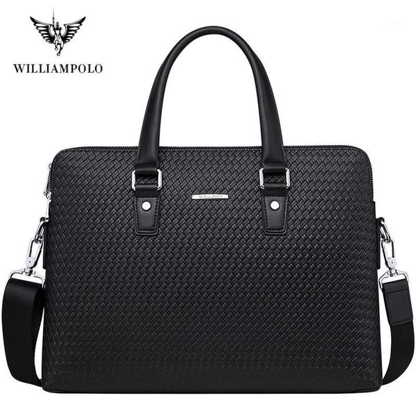 

williampolo men's genuine leather briefcase business laphandbags male crossbody shoulder bag cow leather notebook briefcases1