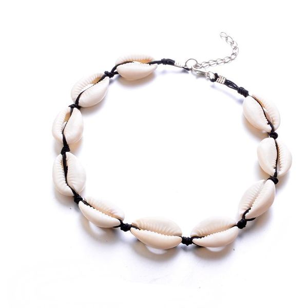 

богемные натуральные раковины cawrie колье для женщин charm conch seashell воротник choker beach boho летние ожерелья ювелирные изделия c, Silver