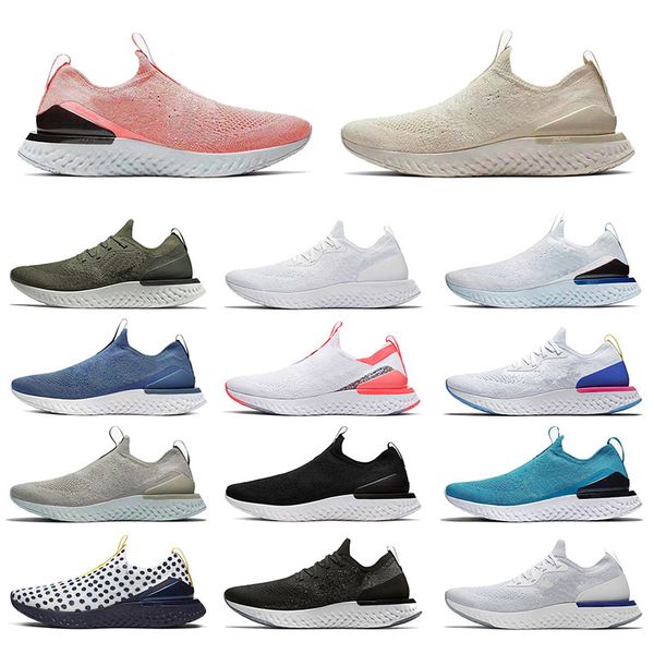 

2021 new epic react fly knit v2 v1 running shoes for mens womens all black white royal green sports sneakers trainers size 36-45