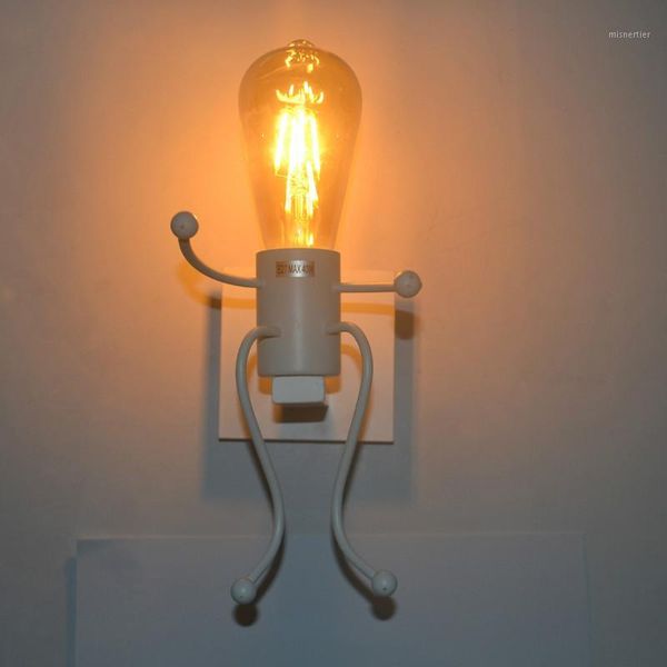 

wall lamp vintage small robot art sconce lights iron wandlamp for storefront bedroom light fixtures retro lamparas de pared1