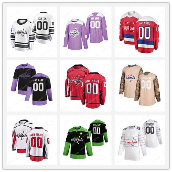 

washington capitals camo veterans day practice jerseys ovechkin 74 carlson 13 vrana 79 walker smith-pelly any number any name hockey jersey, Black;red