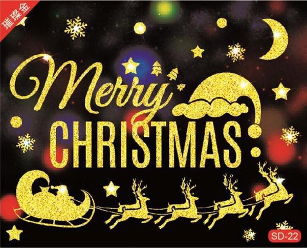 

1pcs large size merry christmas wall stickers fashion santa claus window room decoration pvc vinyl new year home decor removable jlltym