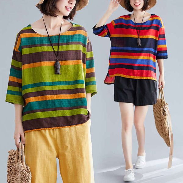 

2019 oversized new skinny striped t-shirt women's languid casual short sleeve top, Black;gray
