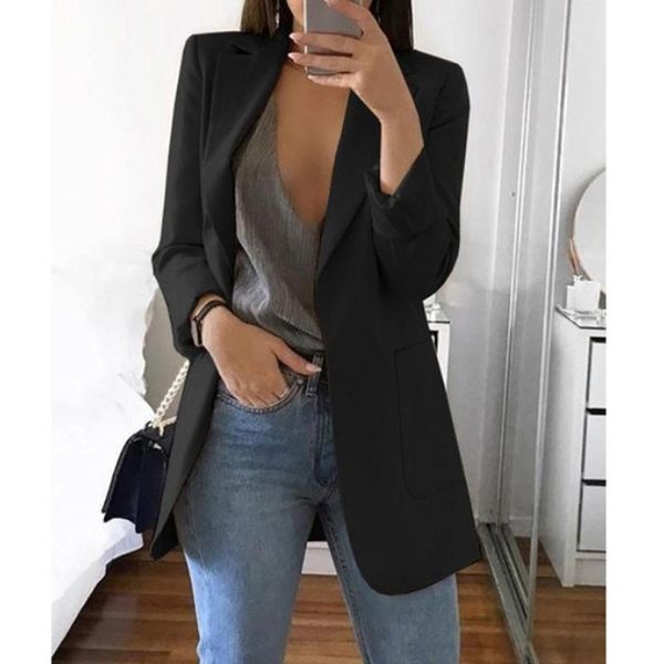 

women autumn cardigans long sleeves slim fit turn-down collar female suit coat nyz shop, Black;brown
