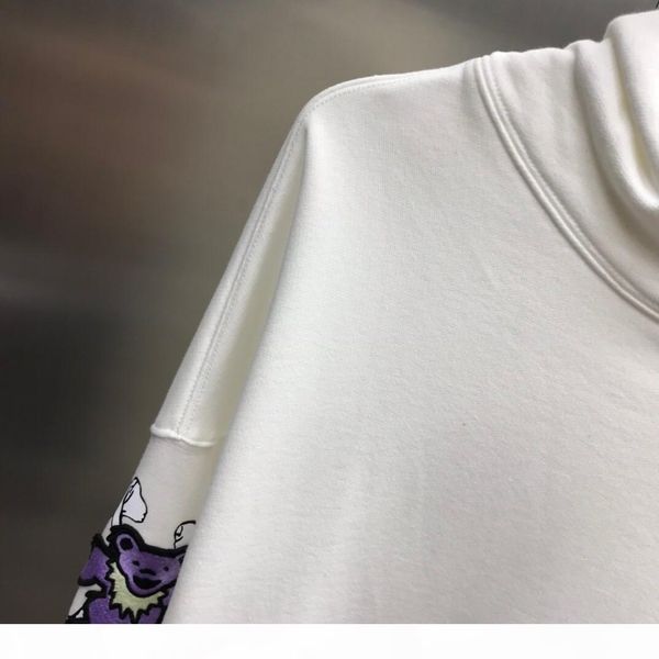 

2020 winter new designer mens clothing homme hooded casual sweatshirts mens women hoodies arm bear embroidery pullover sweatshirt, Black