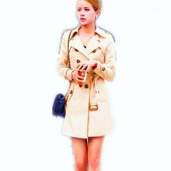 

trench coat for women double breasted slim fit long spring coat casaco feminino abrigos mujer autumn outerwear1, Tan;black