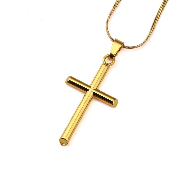 

charm mens necklace fashion silver jesus cross hip hop jewelry pendant 18k gold plated chain punk trendy designer necklaces men gifts