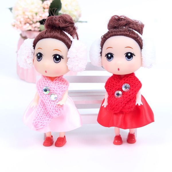 

12cm winter new scarf confused dolls hi meng barbie keychain children's new year's day gift for kid & adult