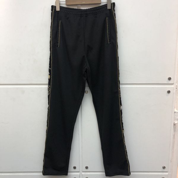 

2021 new winter embroidery ribbon kapital sweatpants women trousers joggers streetwear jogging pants men jfa5, Black