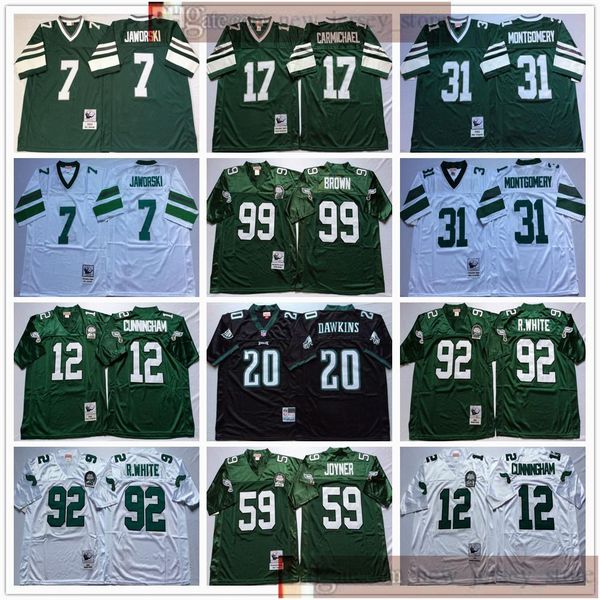 

ncaa men vintage mens 12 randall cunningham seth joyner reggie white jerome brown brian dawkins wes hopkins jaworski carmichael football jer, Black