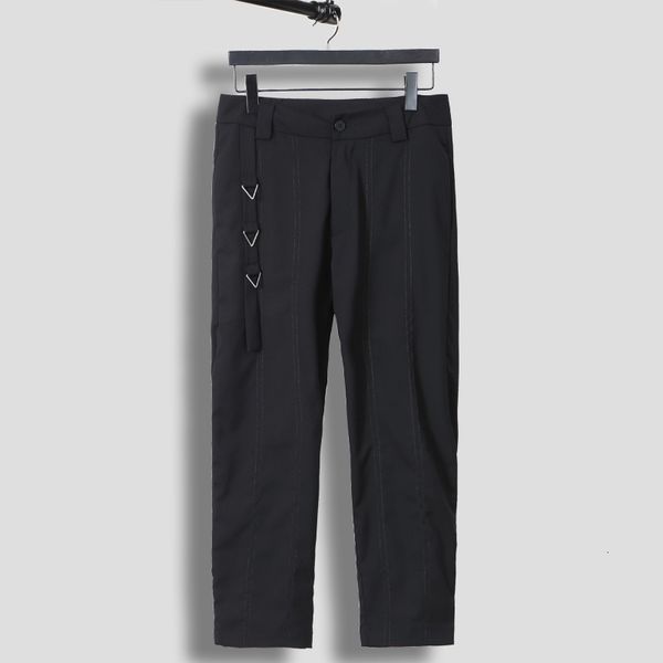 

2021 new summer wear of fashion personality line tarja thin feet nine-dot men's casual pants 4d60, Black