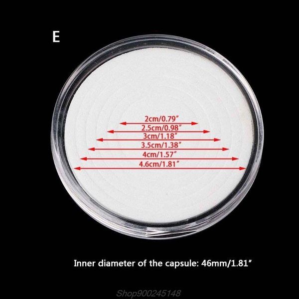 

20шт clear рулонных 46мм direct fit герметичная монет держатель витринного хранения с регулируемой 16-40mm eva прокладка pad кольца, Pink;blue