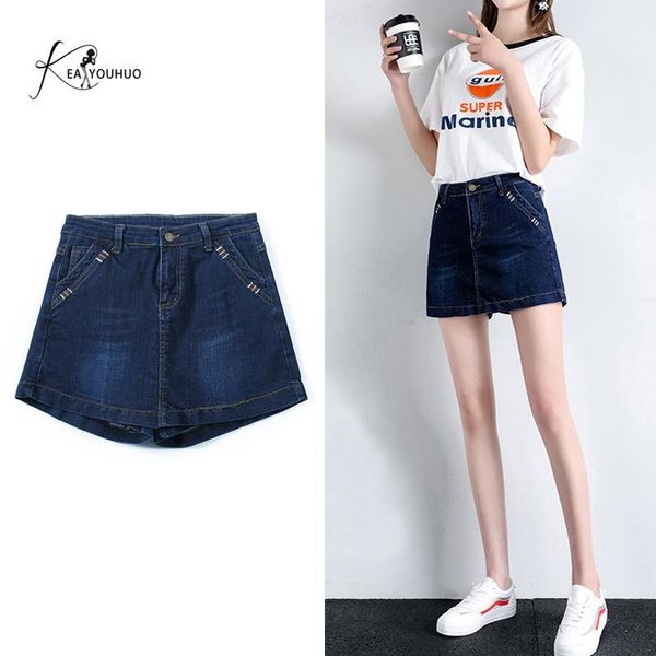 

summer ladies fashion denim shorts for women jeans shorts leisure classic women summer high waisted pants1, Blue
