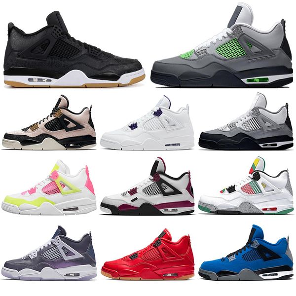 

new arrival white sail women men 4 4s basketball shoes union nior paris sneakers metallic purple mens trainers sports 36-47