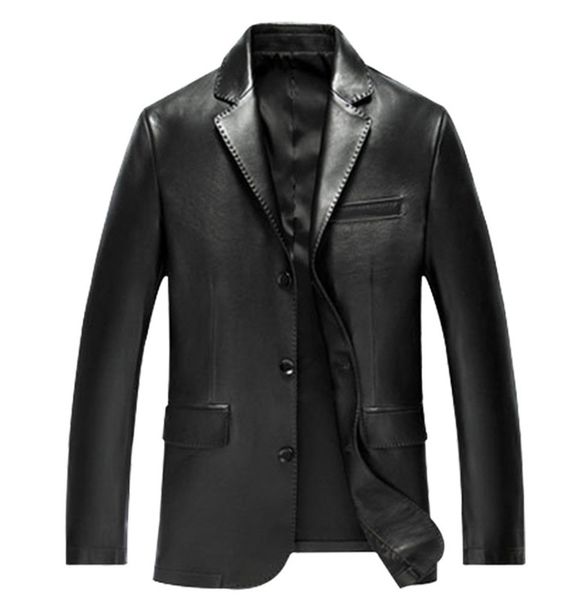 

autumn washed pu suit 3d cutting handsome men's leather coat, White;black