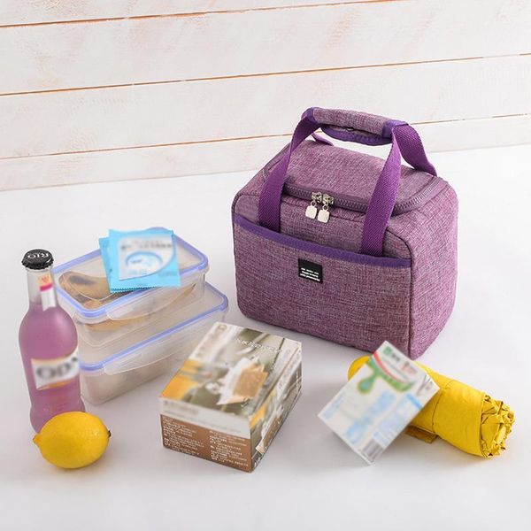 

reusable insulated lunch bag for kid women thermal dinner box case oxford portable refrigerators picnic travel necessary1, Blue;pink