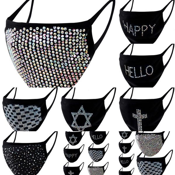 

black rhinestone designer face masks women diamond encrusted sequin decorative facemask christmas dust-proof haze mask in stock 5 n6qbm
