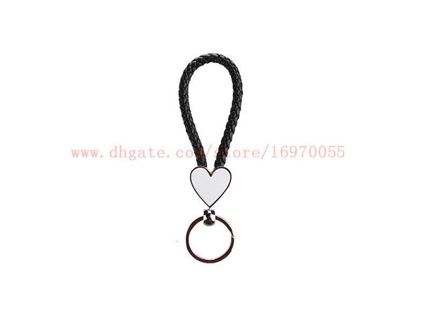

rope quality sublimation keychains high blank heart braided round key ring transfer printing consumables, Silver