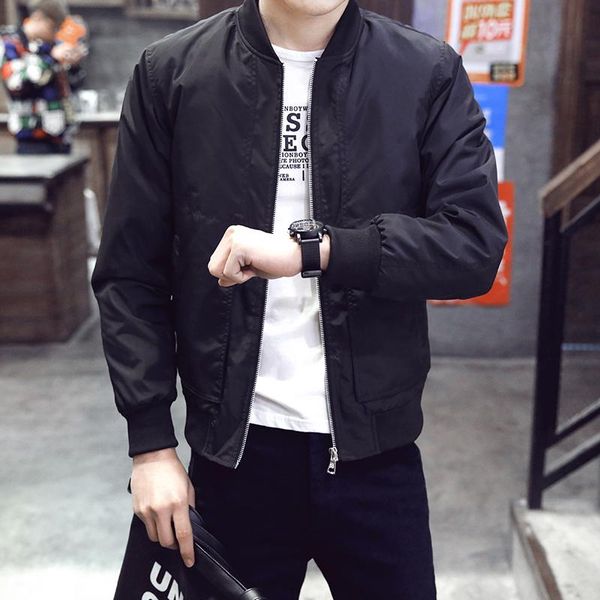 

men's jackets casual bomber jacket men solid fashion slim spring overcoat autumn outerwear coats baseball streetwear, Black;brown