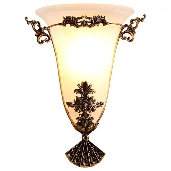 

wall lamp all copper european frosted white glass lamps american living room background bedroom bedside sconces lights lighting1
